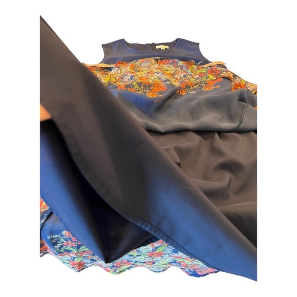 Maison Jules  Floral Print Sleeveless Casual Dress 71087MJ Blue combo Small - Picture 4 of 15